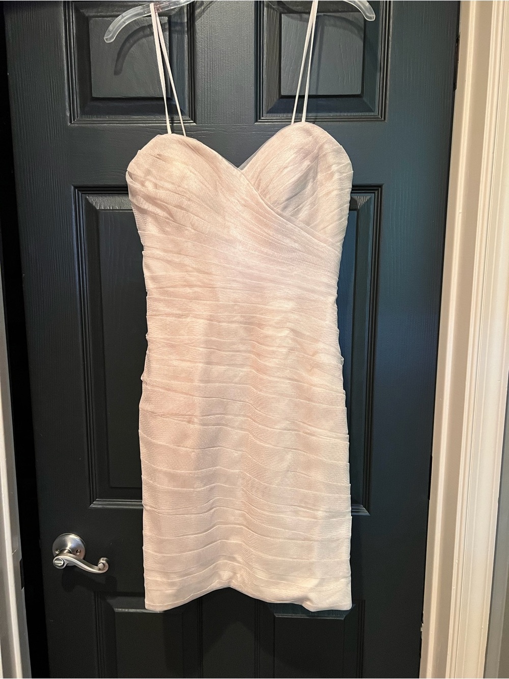 Wtoo Elegant Strapless Ruched Cocktail bridesmaid Dress in tan size 10